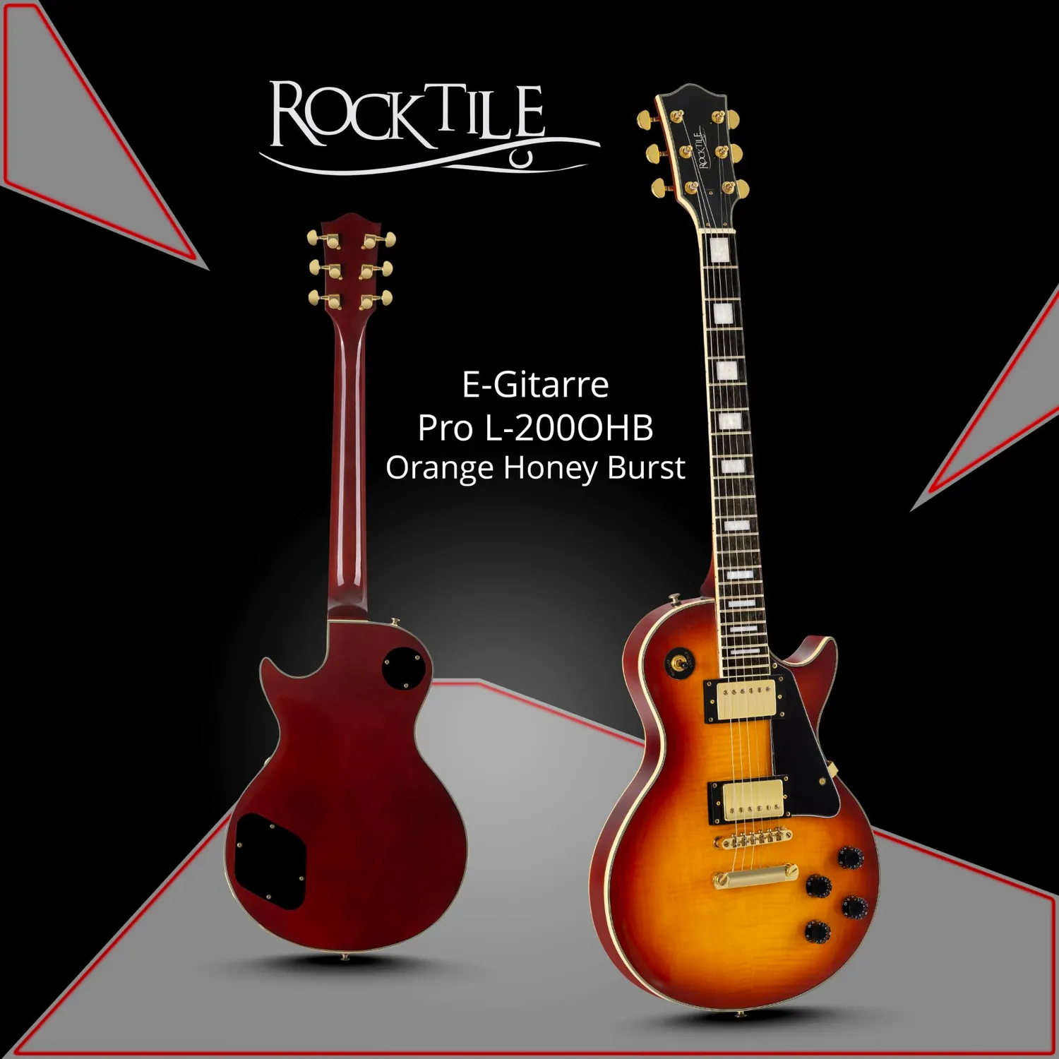 Rocktile Pro L-200OHB E-Gitarre Orange Honey Burst