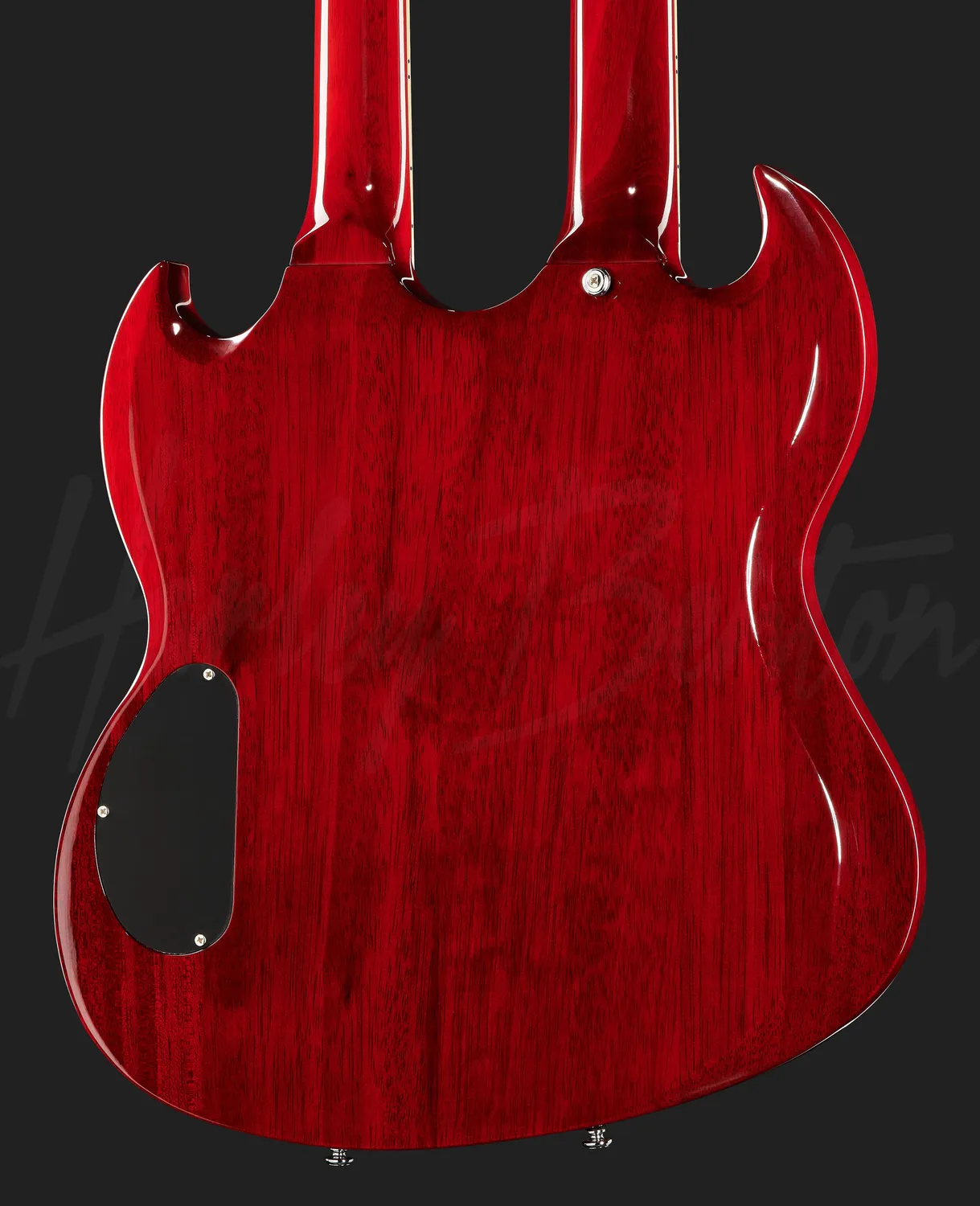 Harley Benton Vintage DC-Custom Cherry 612 Double-Neck E-Gitarre