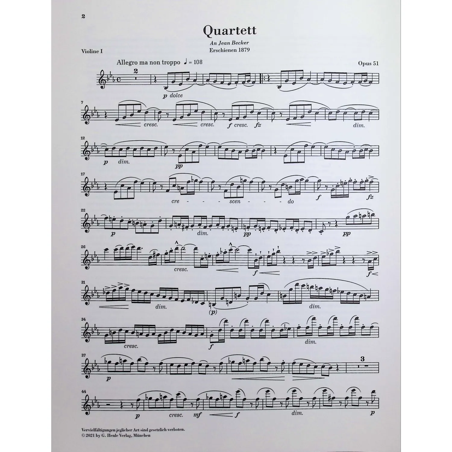 Henle Dvořák Streichquartett Es-Dur Op.51 Noten
