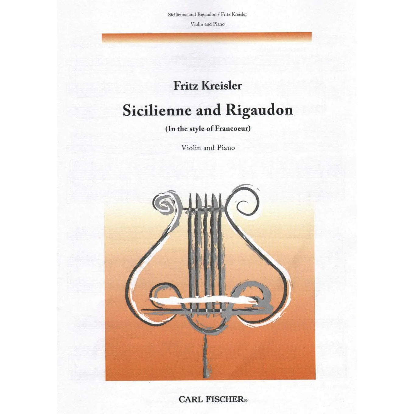 Shar Music Kreisler Sicilienne and Rigaudon Noten Violine Klavier
