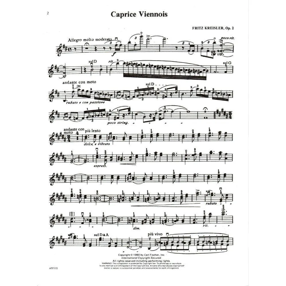Kreisler Collection Vol. 1 Noten Violine Klavier Fischer