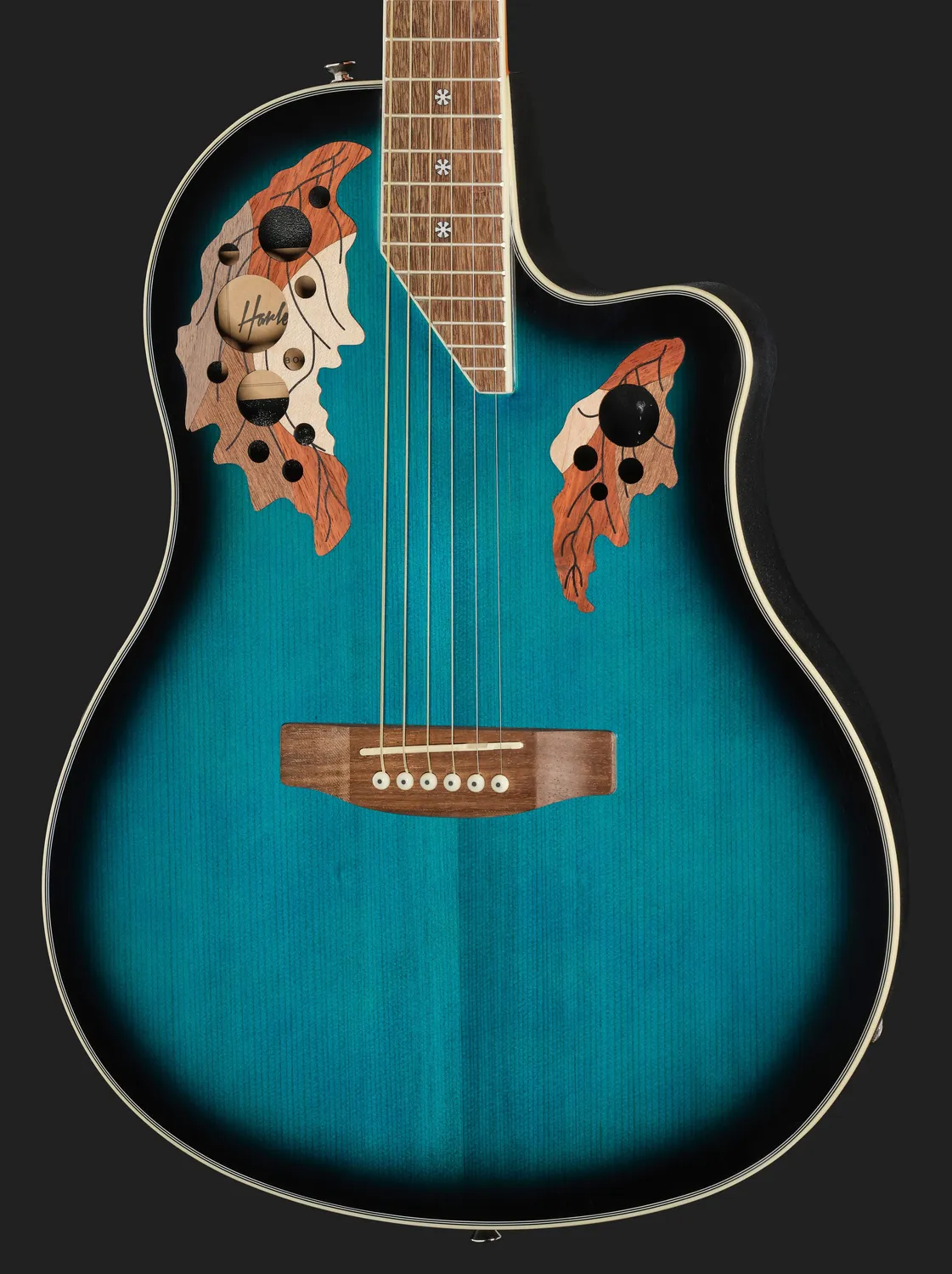 Harley Benton Custom Line HBO-850 Westerngitarre Blau Roundback