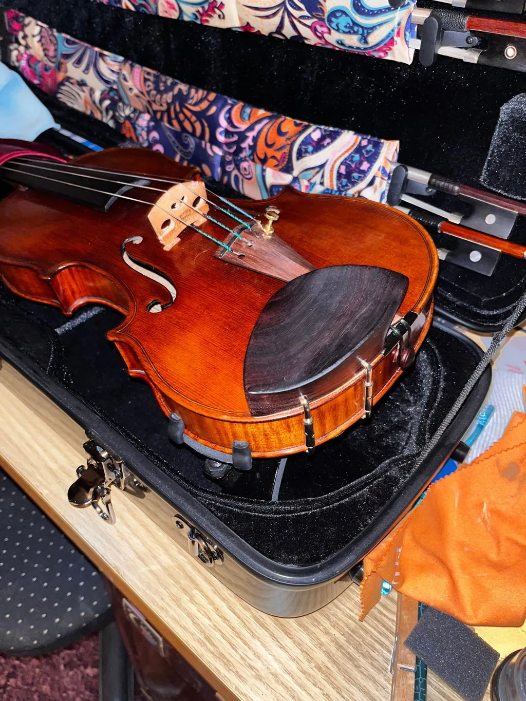 Teka Buchsbaum Violin Kinnhalter mittel hohe Platte