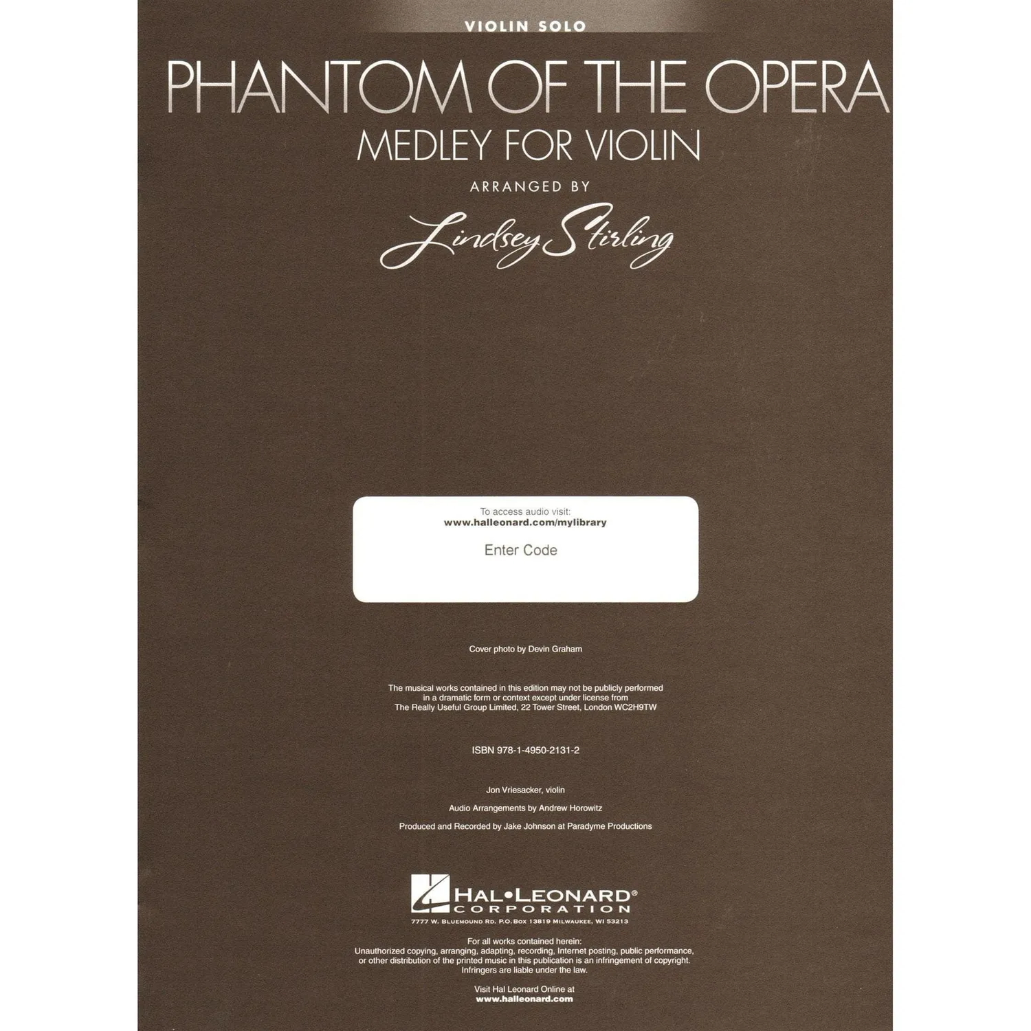 Hal Leonard Stirling Phantom Medley Violinnnoten Audio