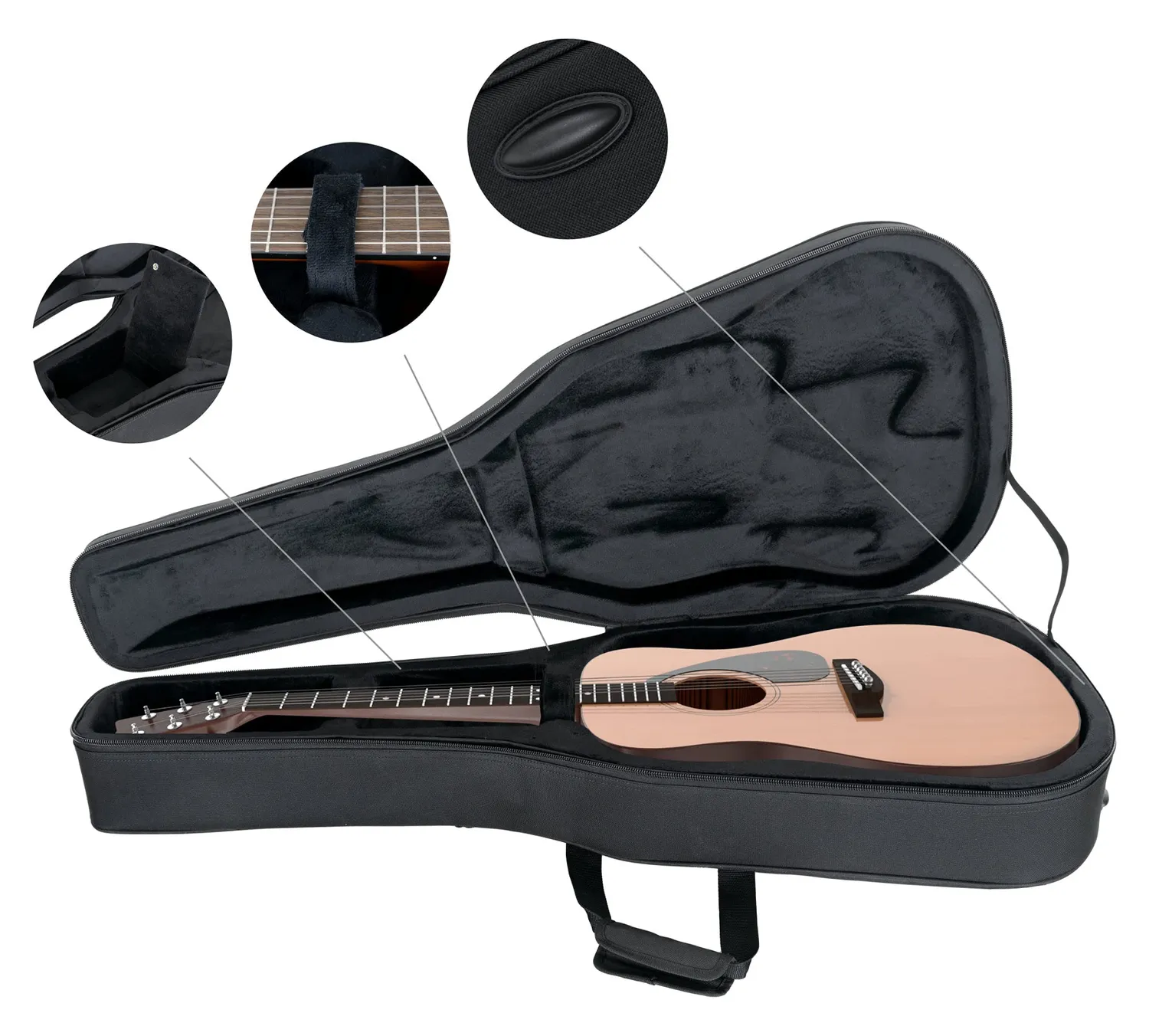 Rocktile Lightcase Westerngitarre Koffer 107 cm wasserfest