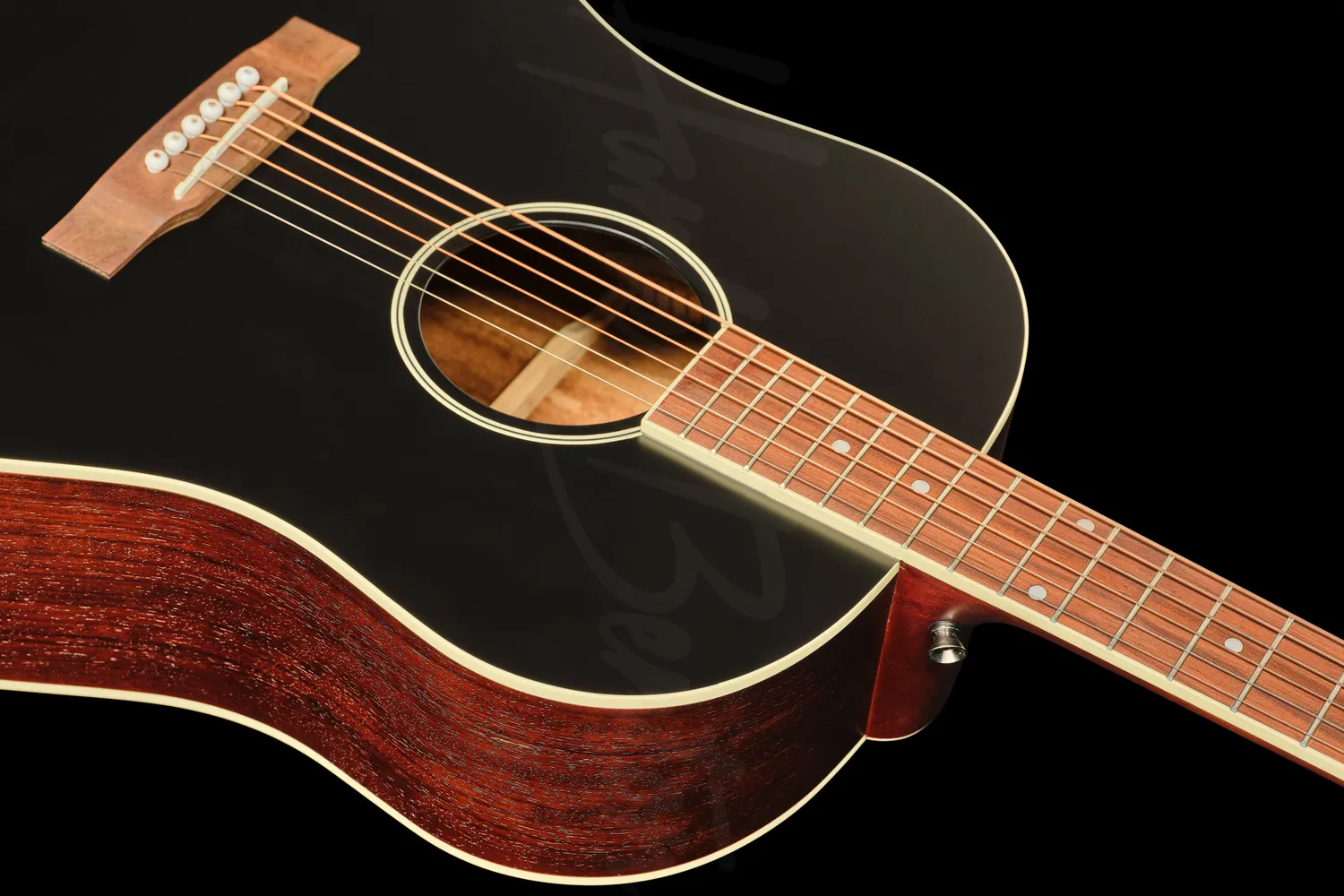 Harley Benton Bluegrass HBJ-45E Westerngitarre schwarz Tonabnehmer