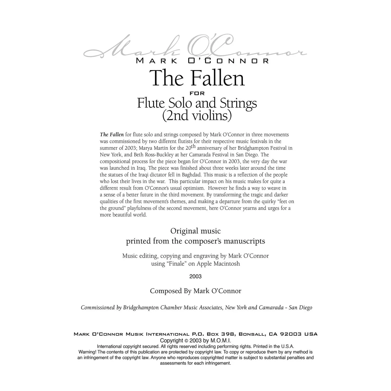 Shar O'Connor The Fallen Noten 2. Violinen Download