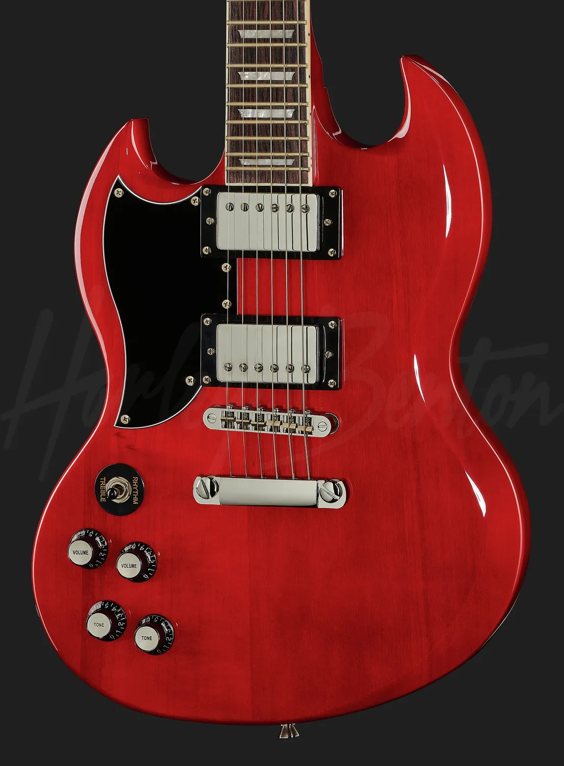 Harley Benton DC-580LH CH E-Gitarre Links Cherry Humbucker