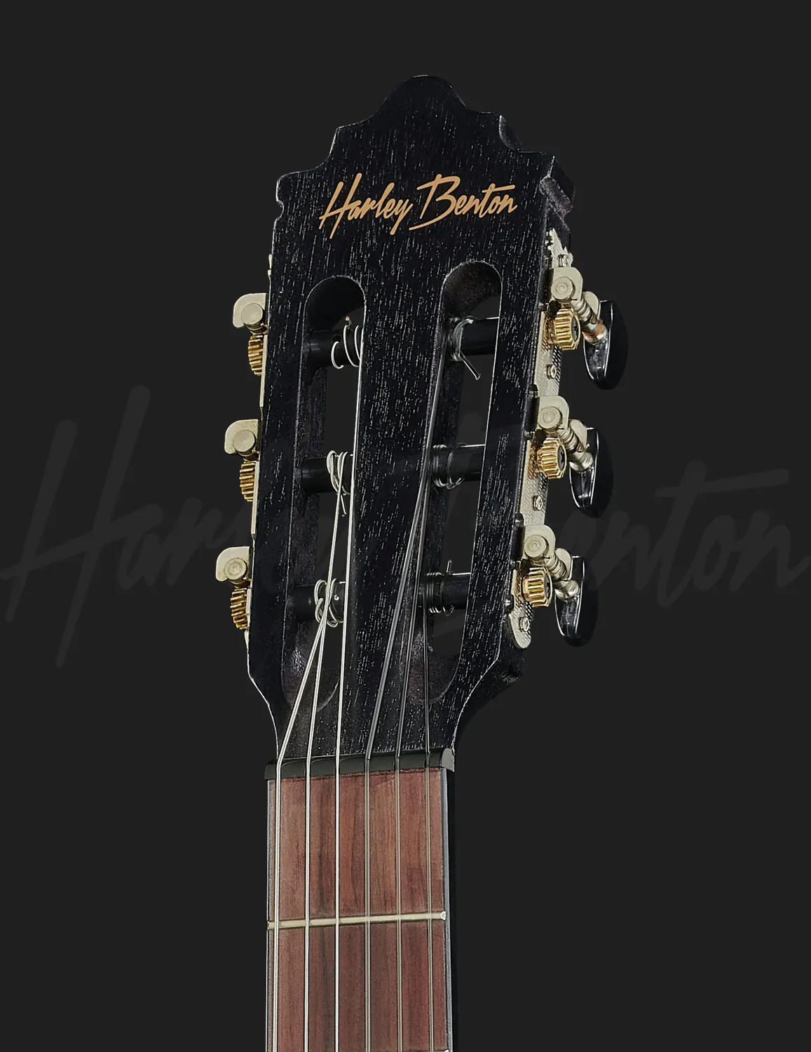 Harley Benton Santos CG-400CE Thinline Konzertgitarre schwarz
