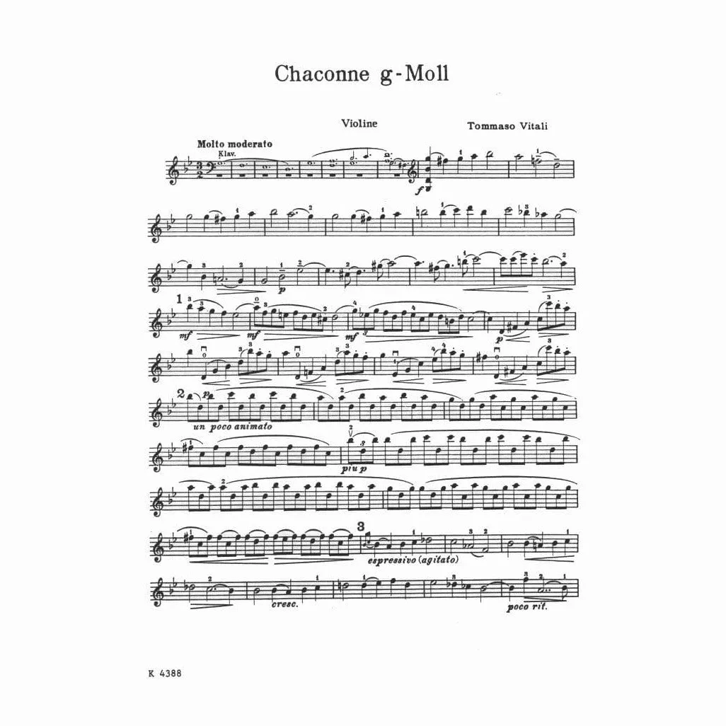 Vitali Chaconne g-Moll Geigenoten Klavier David Kalmus