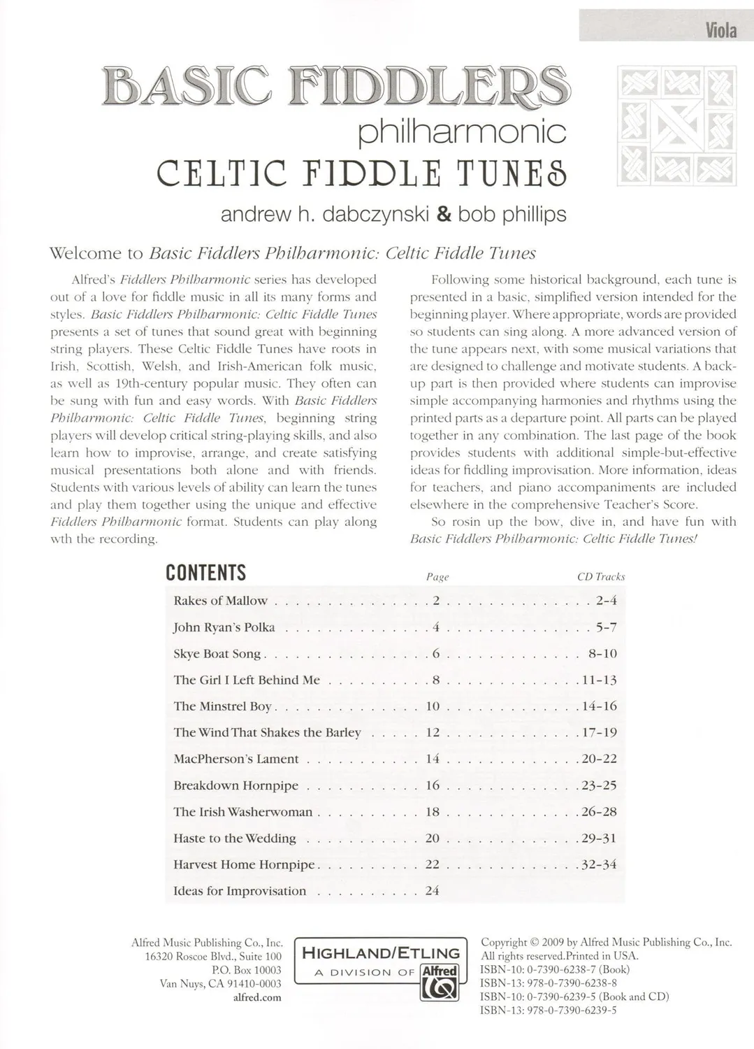 Basic Fiddlers Philharmonic Celtic Fiddle Tunes Viola Noten