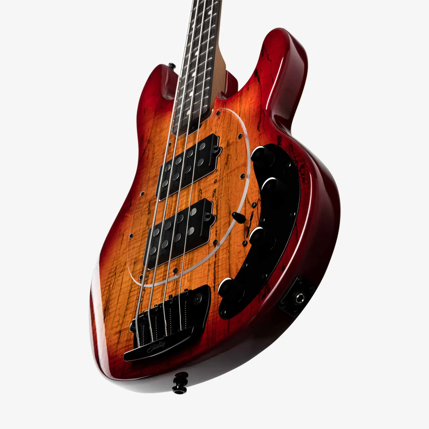 Sterling Standard Series StingRay HH Maple Top E-Bass Blood Orange