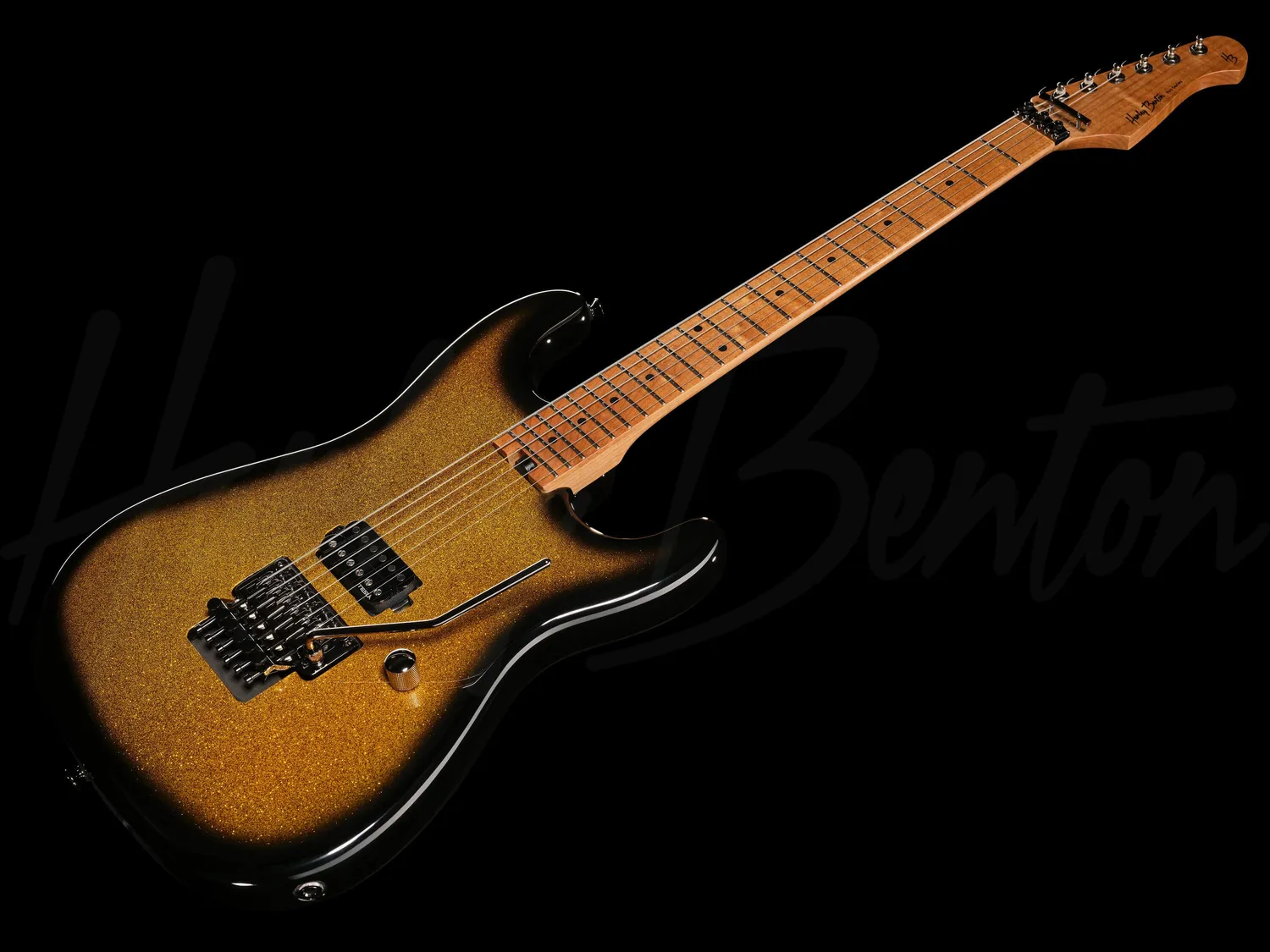 Harley Benton ST-80FR E-Gitarre Floyd Rose Gold Sparkle 80er
