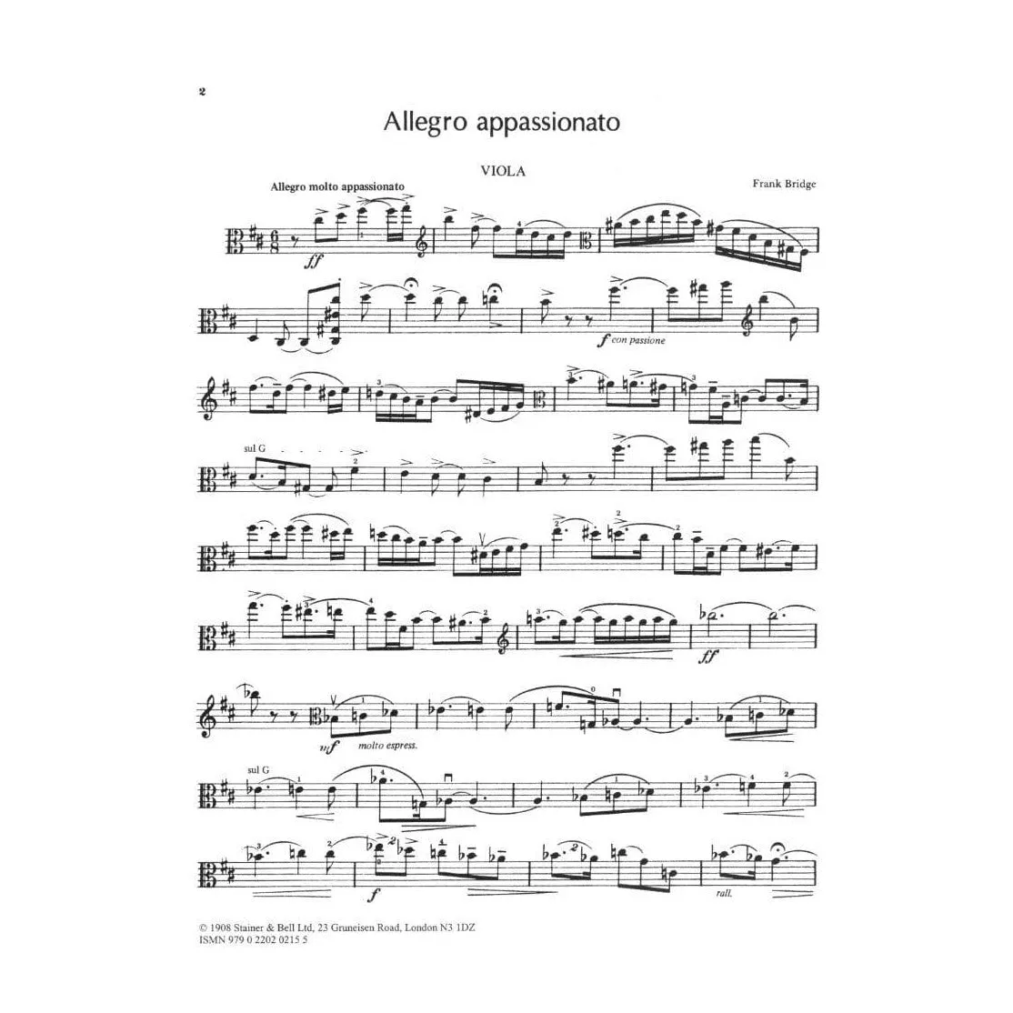 Stainer Bell Bridge 2 Pieces Viola Klavier Noten