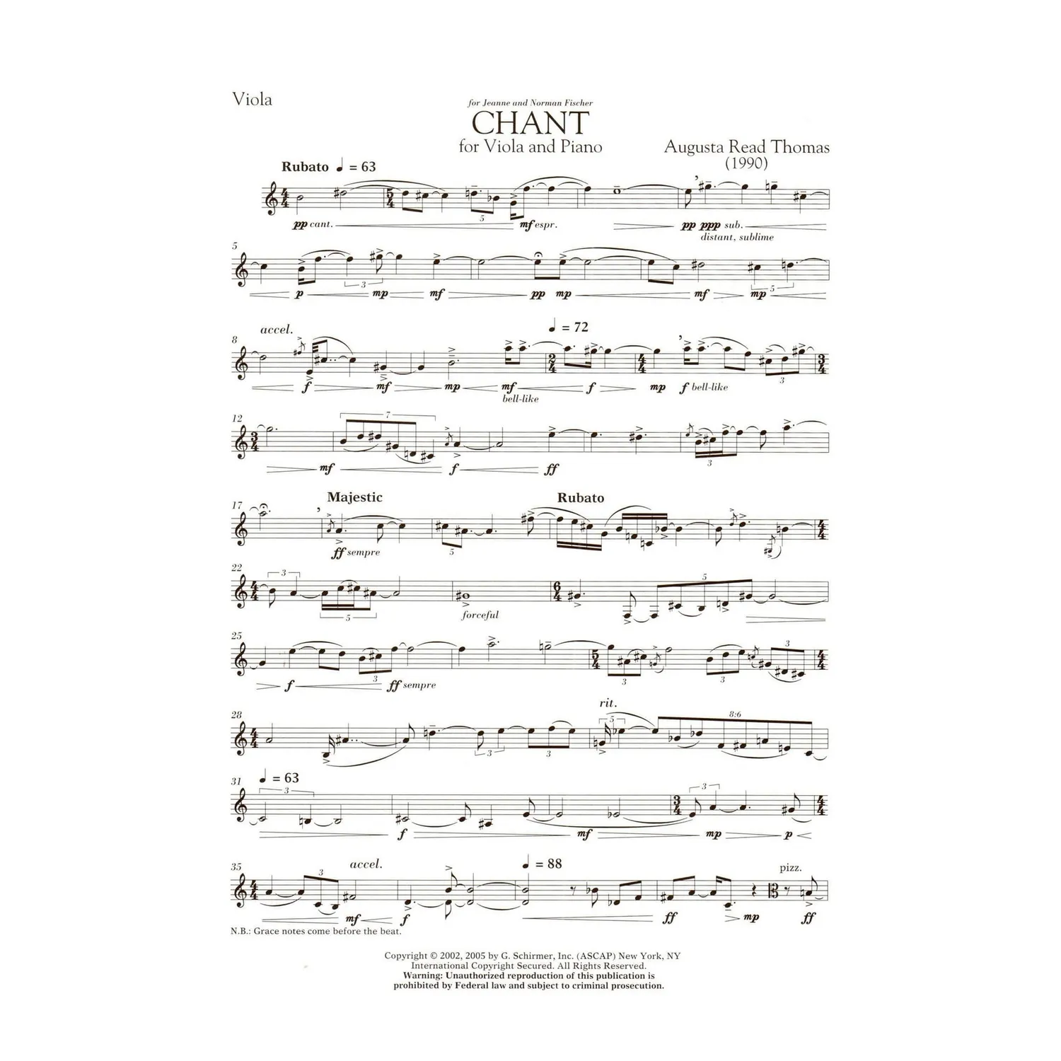Schirmer Thomas Chant Viola & Klavier Noten Bratsche