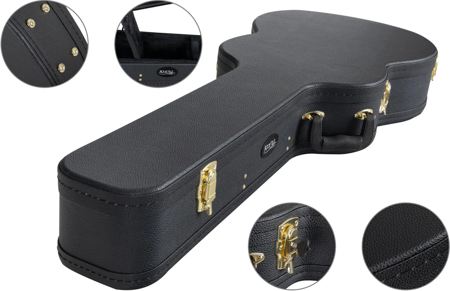 Rocktile Gitarrenkoffer Konzertgitarre 4/4 Hartschale