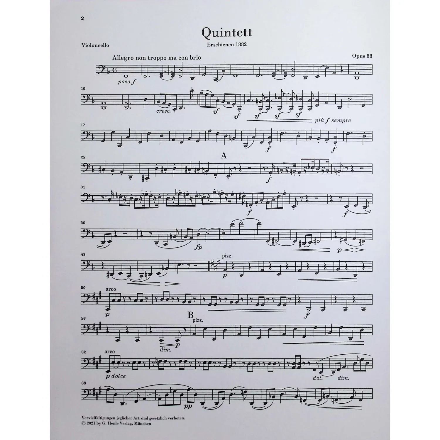 Shar Music Streichquintett Nr 1 Brahms Noten Henle Urtext