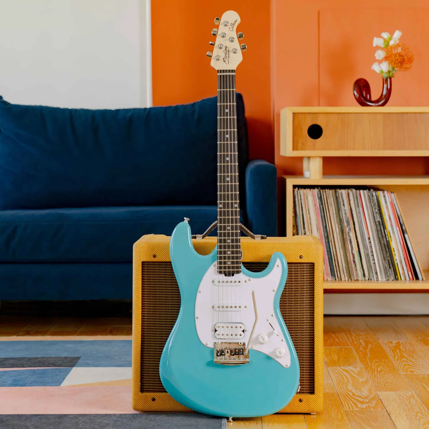 Sterling Cutlass Intro E-Gitarre Electric Blue HSS