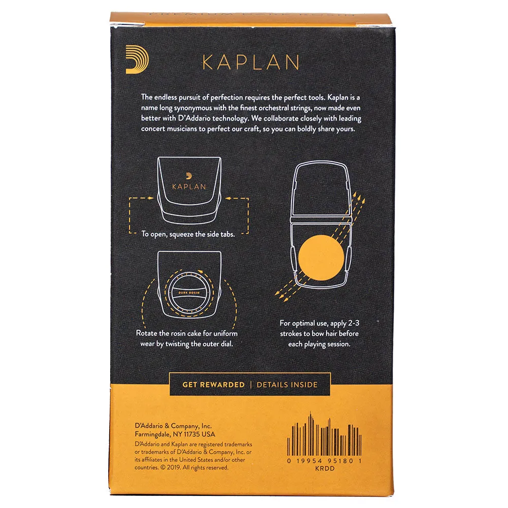 D'Addario Kaplan Premium Kolophonium dunkel Dose