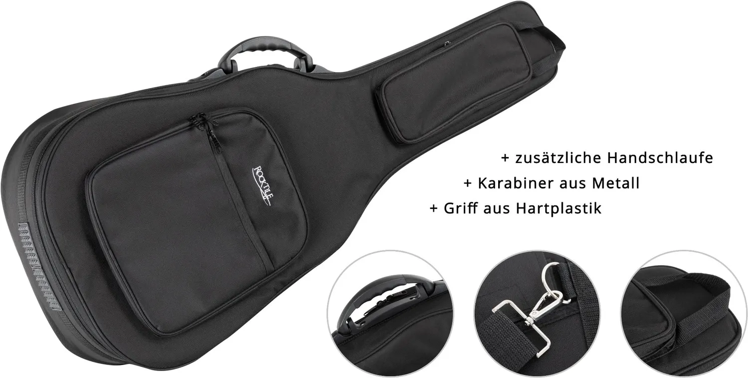 Rocktile WGSC-4122BK Gigbag Westerngitarre Schwarz 2 cm Polster