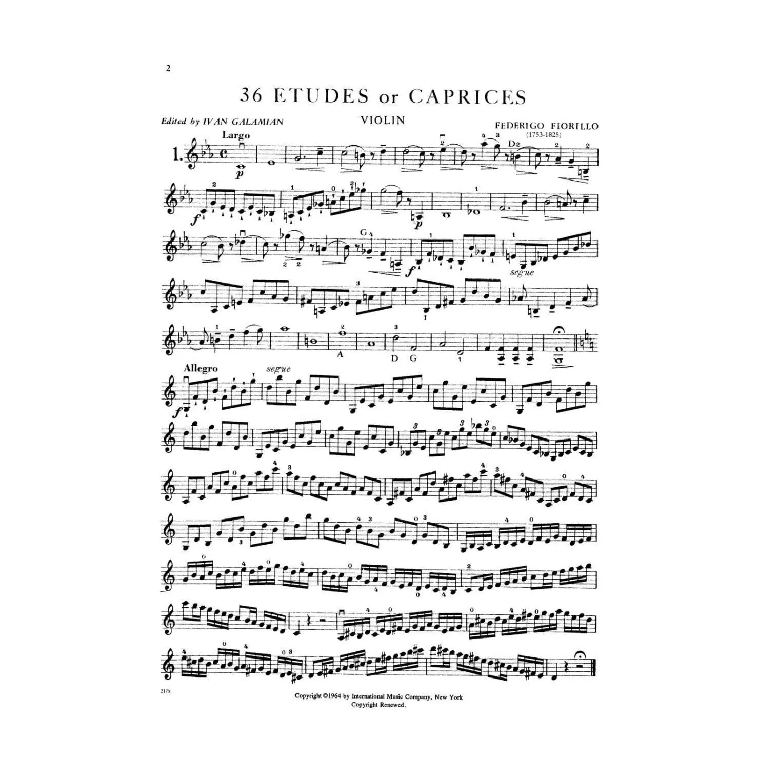 Shar Music Fiorillo 36 Etüden Violine Noten Galamian