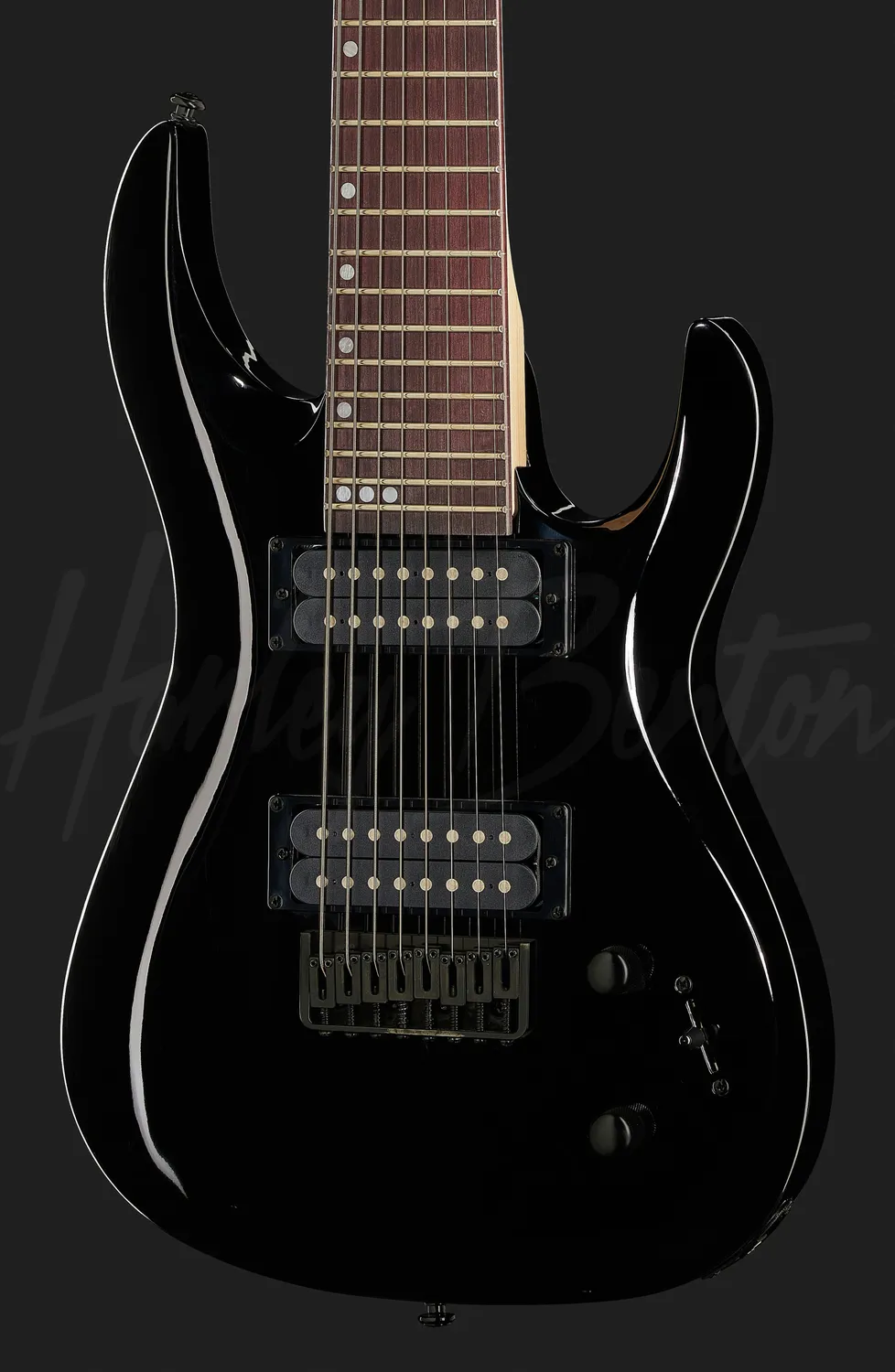 Harley Benton R-458 BK 8-Saiter E-Gitarre schwarz