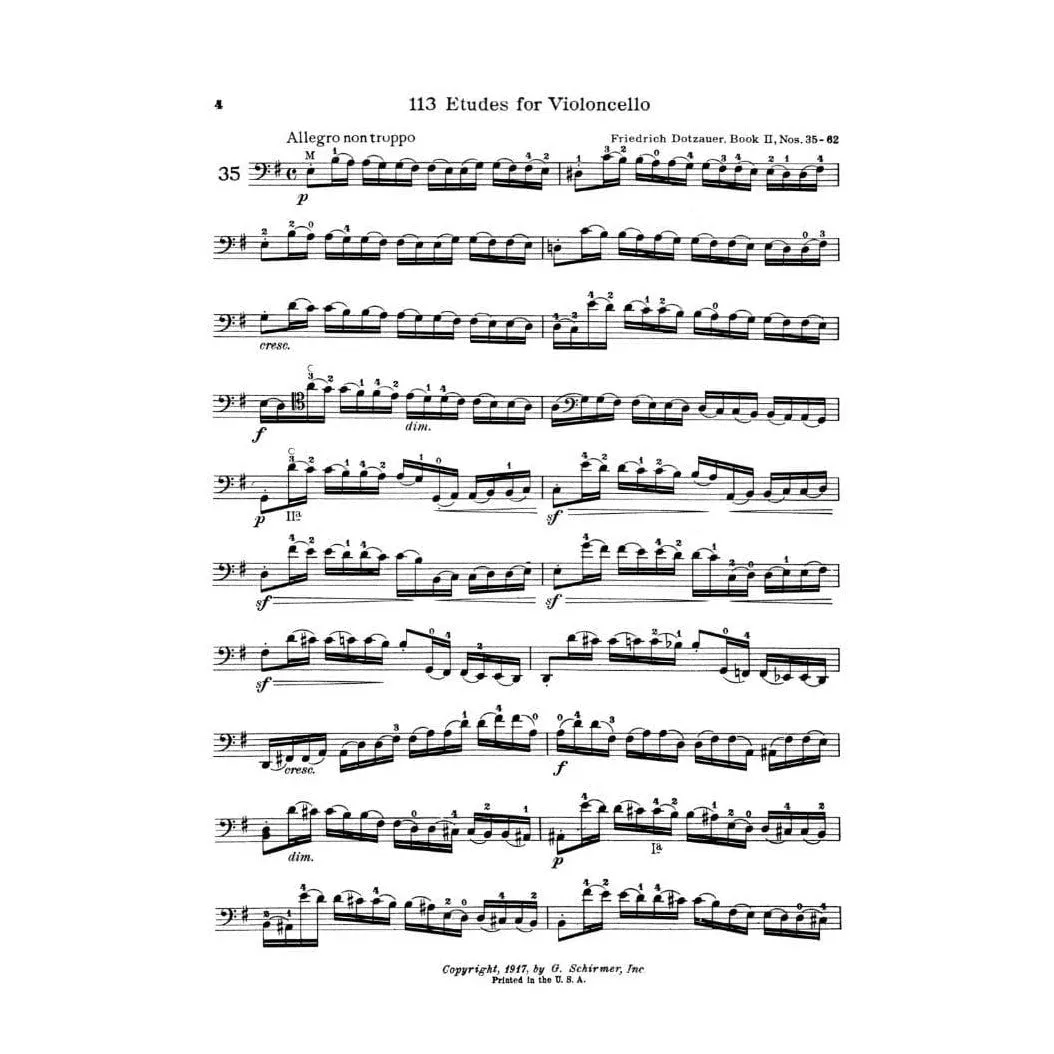 Schirmer Dotzauer Violoncello-Übungen Heft 2 Nr. 35-62 Noten