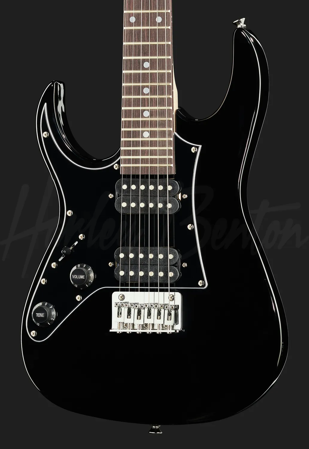 Harley Benton RG-Junior LH E-Gitarre Black Linkshand 3/4