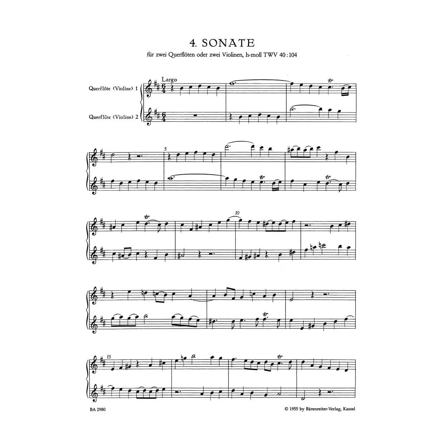 Shar Music Telemann Sechs Sonaten Op.2 Bd.2 Noten Urtext