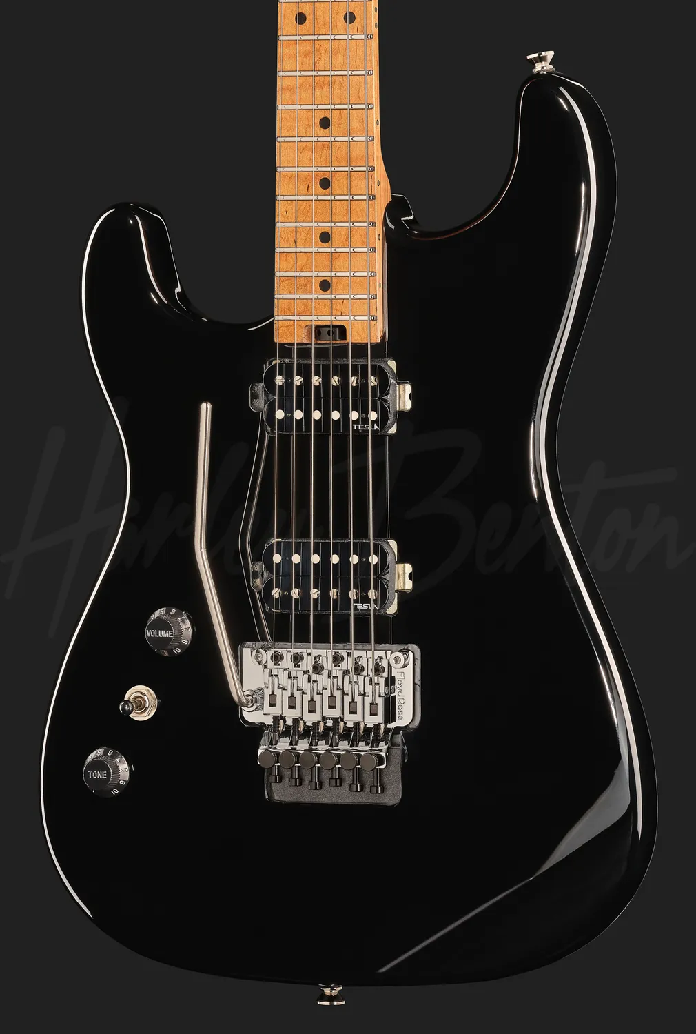 Harley Benton ST-80FR MN LH E-Gitarre schwarz Linkshand
