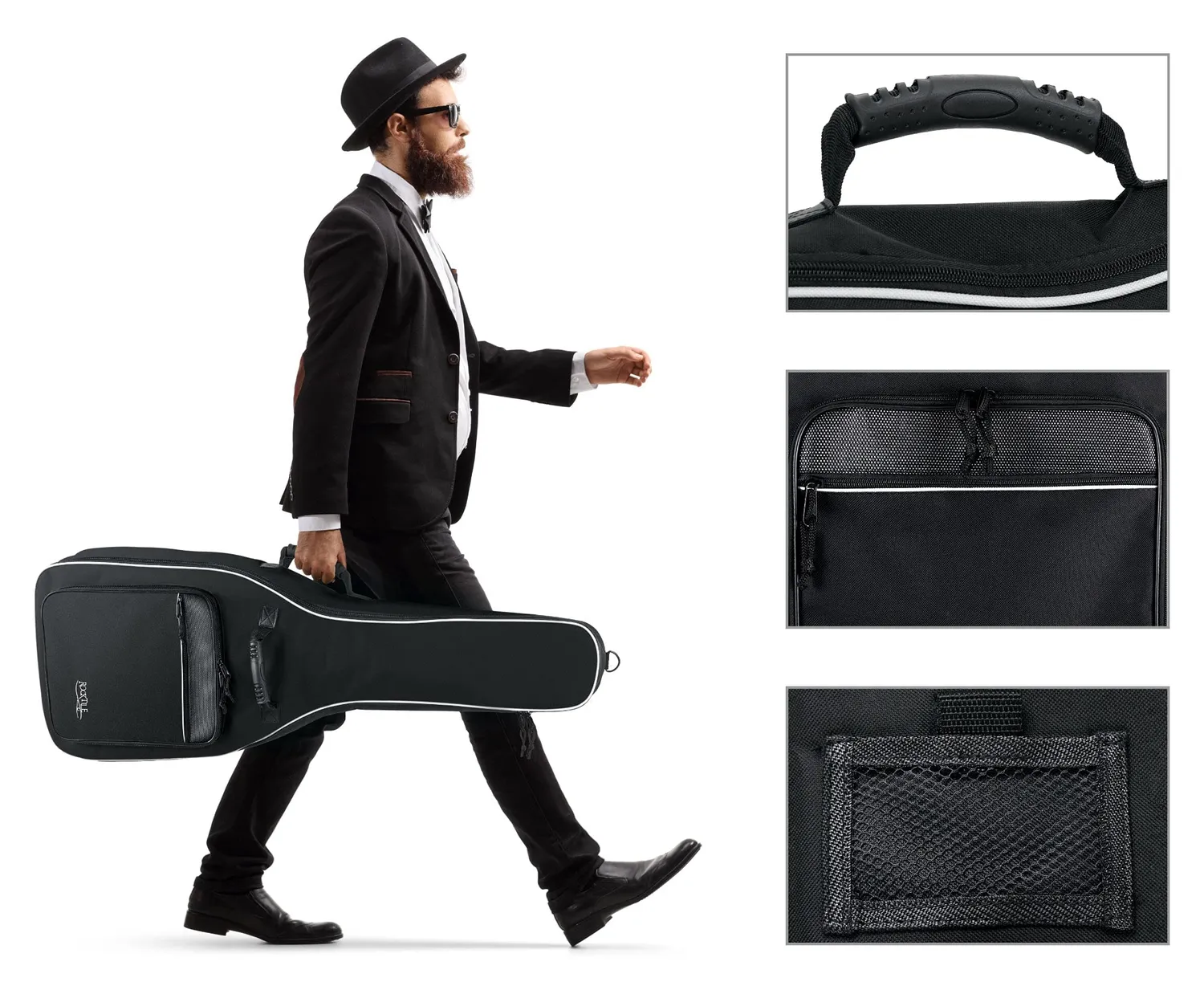 Rocktile Klassik-Gitarrentasche 4/4 Gigbag Schwarz