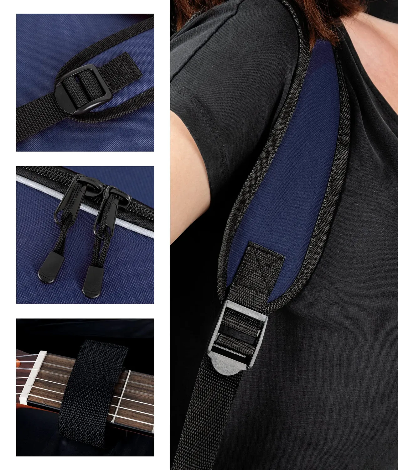 Rocktile 1/2 Klassik-Gitarrentasche Gigbag Blau gepolstert