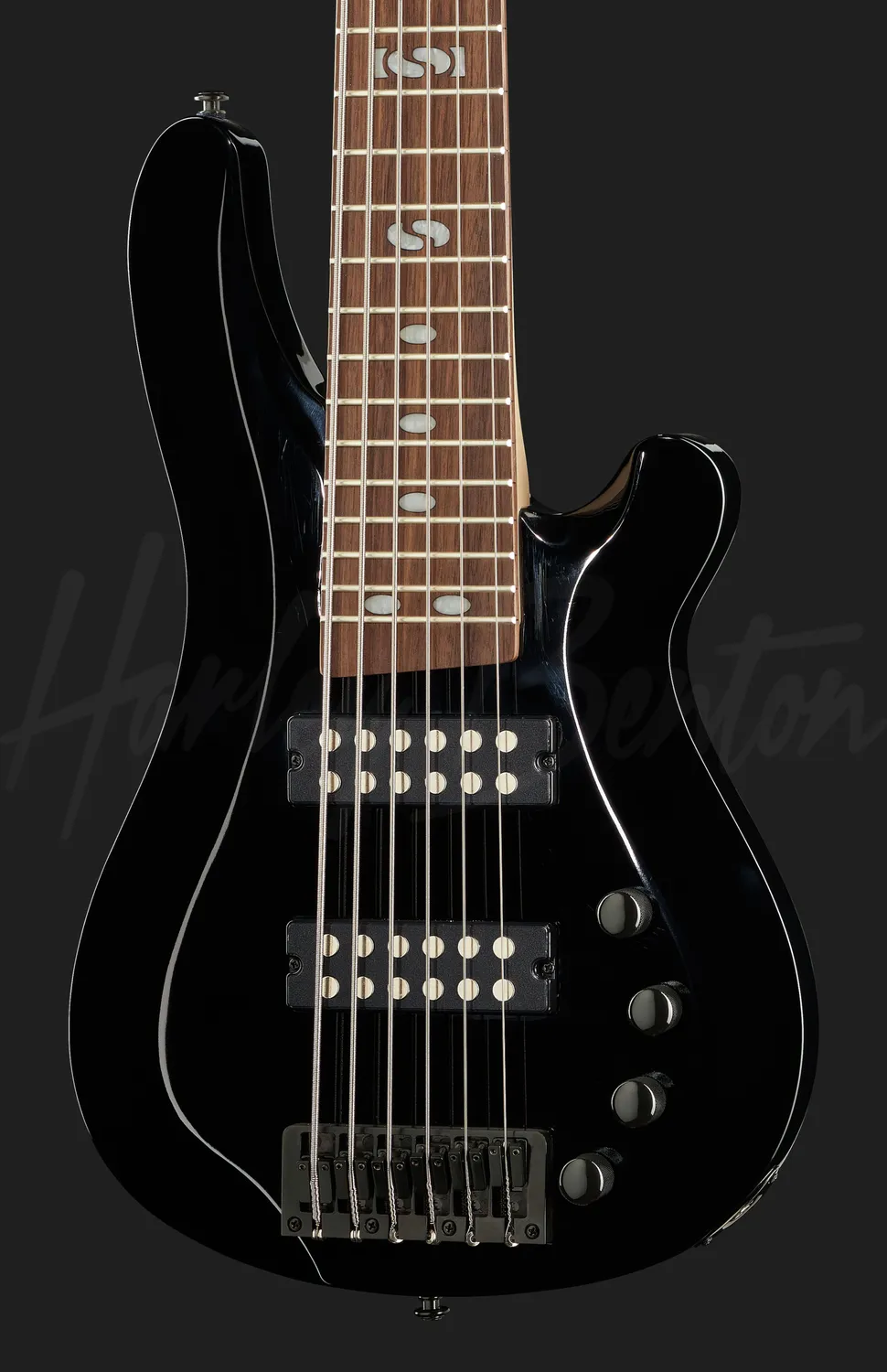 Harley Benton Pro B-650 E-Bass Schwarz 6-saitig Aktiv