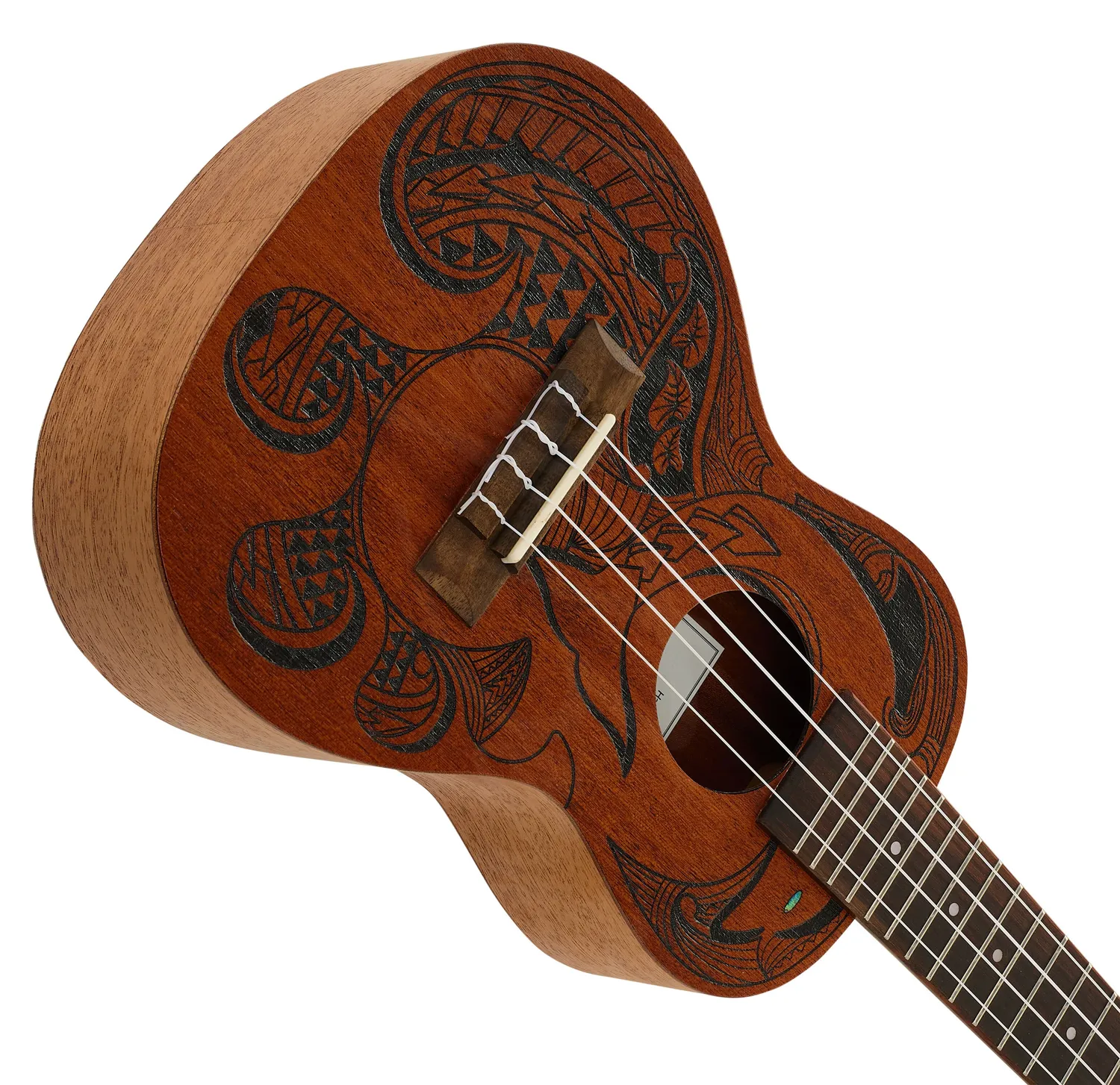 Harley Benton Standard Hawaii Dolphin Tattoo Konzert Ukulele Mahagoni