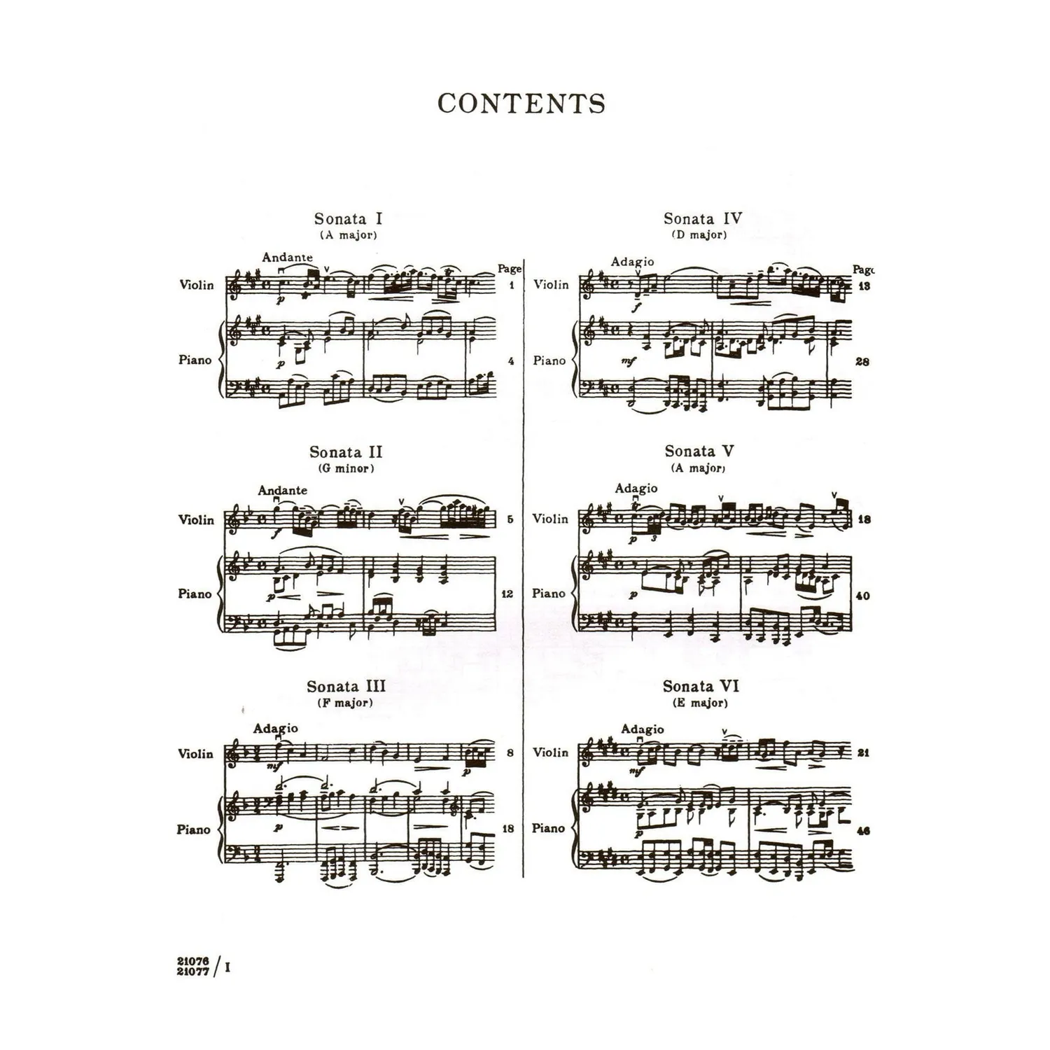 Carl Fischer Händel 6 Sonaten Noten Violine Klavier Auer
