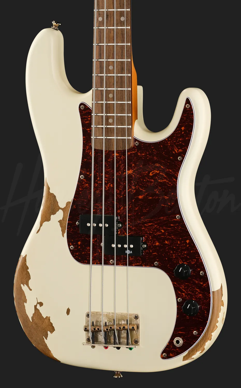 Harley Benton Vintage PB-62HA E-Bass Aged Olympic White