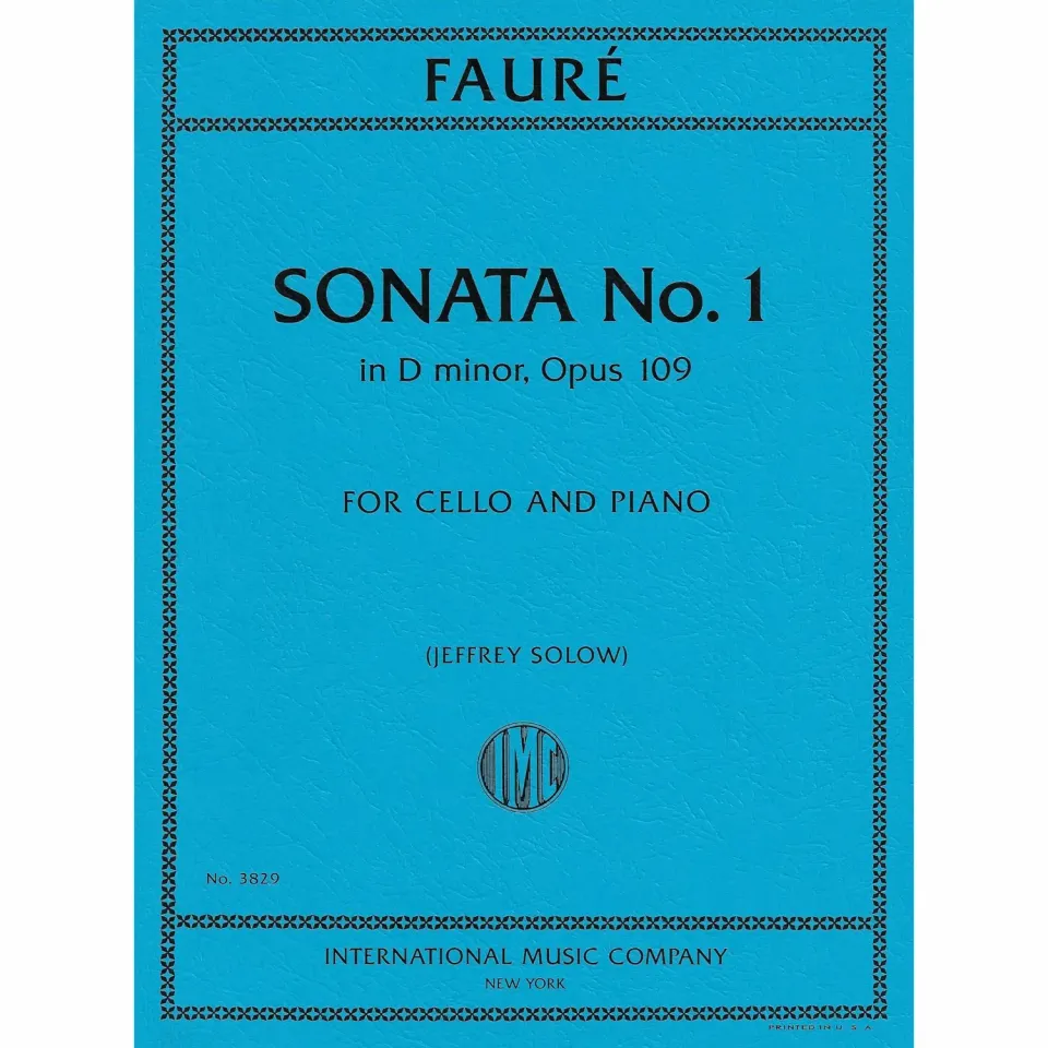 International Fauré Sonate Nr. 1 d-moll Opus 109 Noten Cello Klavier Solow