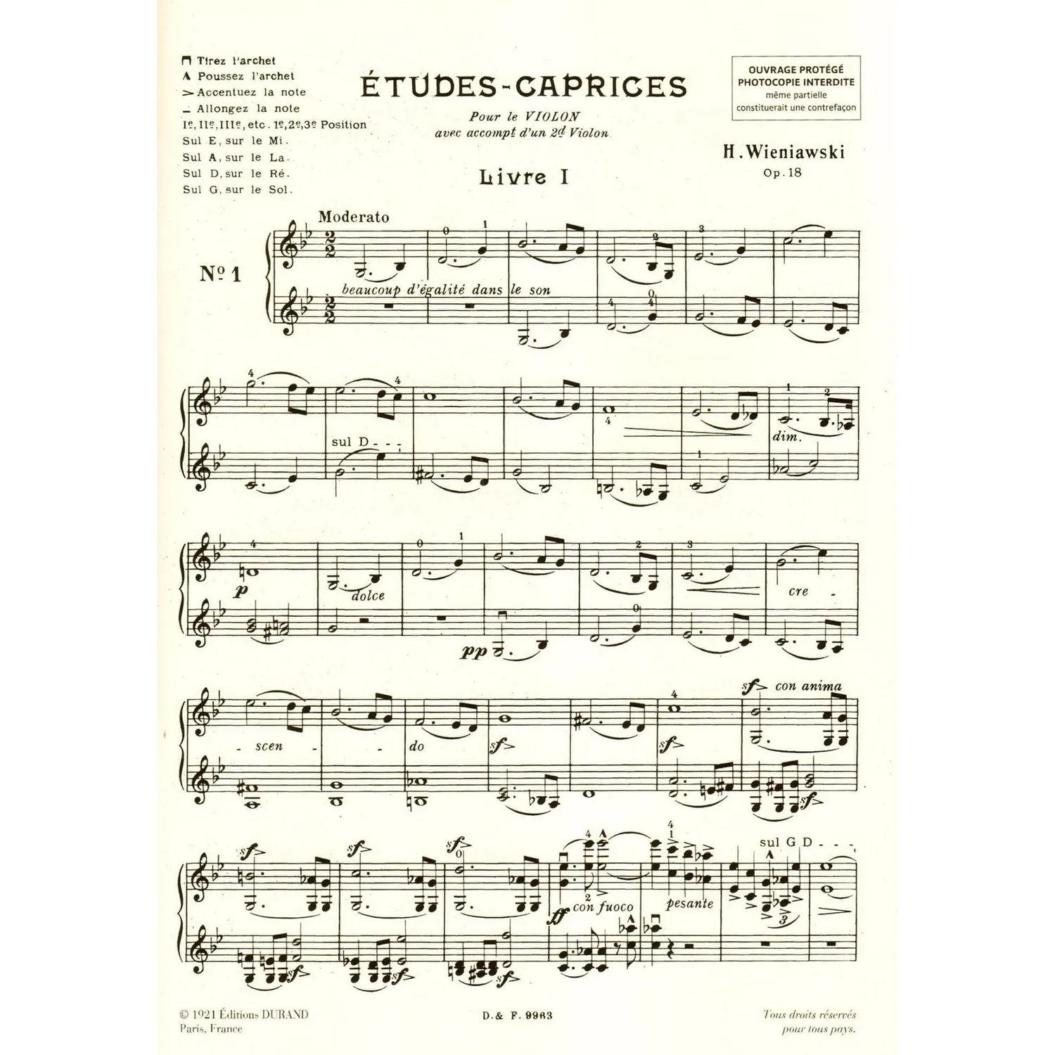 Durand Wieniawski Etudes-Caprices Op 18 Violinnoten Solo Duo