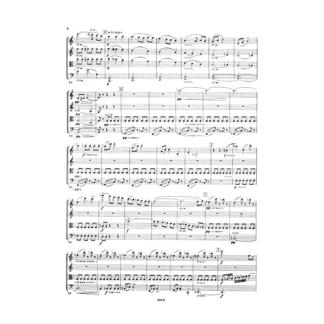 DSCH Schostakowitsch Quartett Nr 1 C-Dur Op 49 Partitur