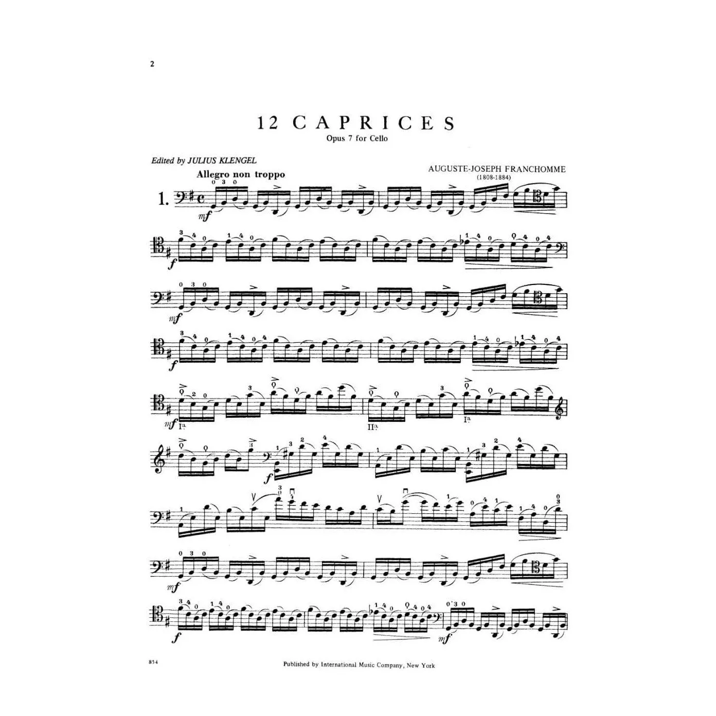 Shar Franchomme 12 Caprices Op 7 Cello Noten Solo