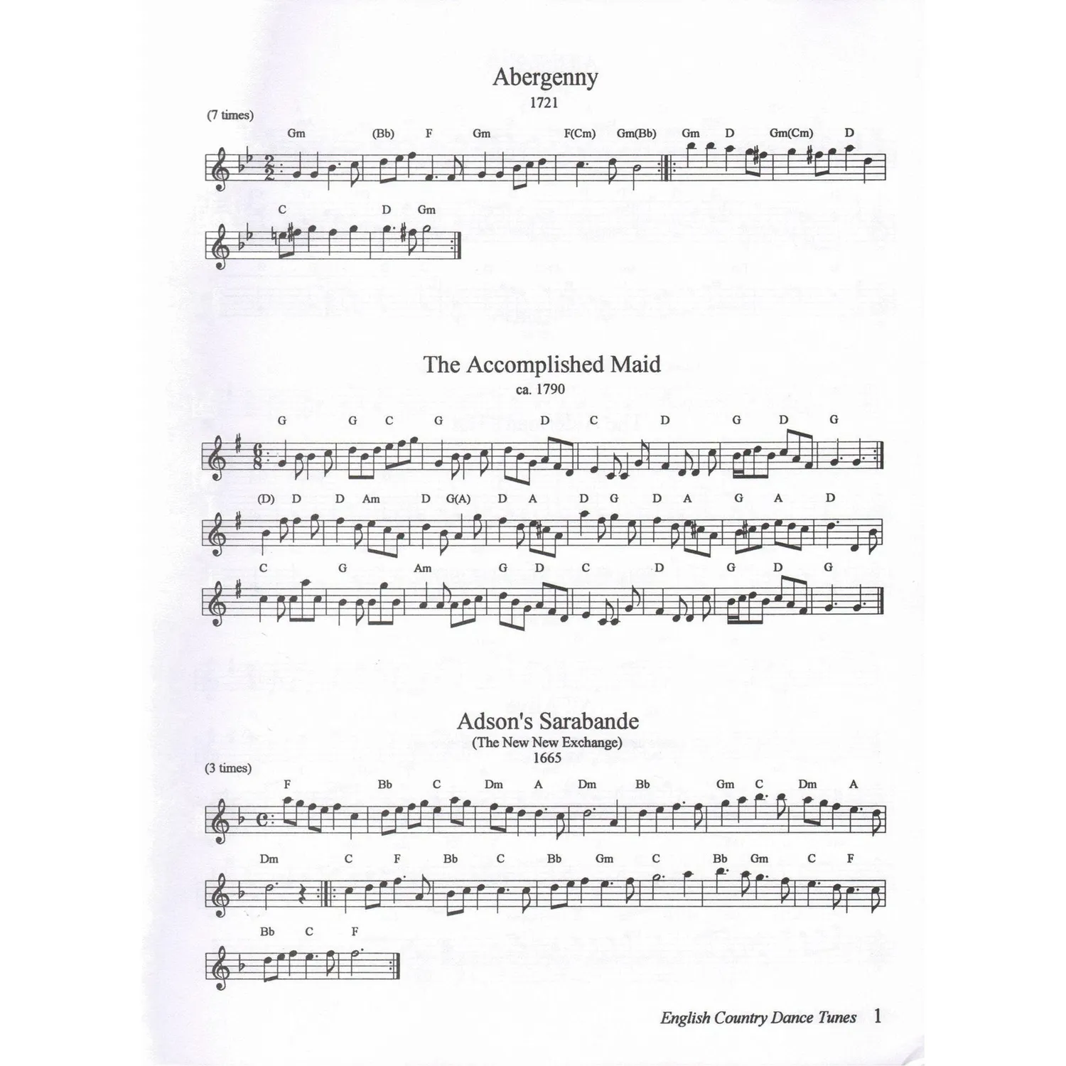 Barnes English Country Dance Tunes Notenbuch 1 Spiral