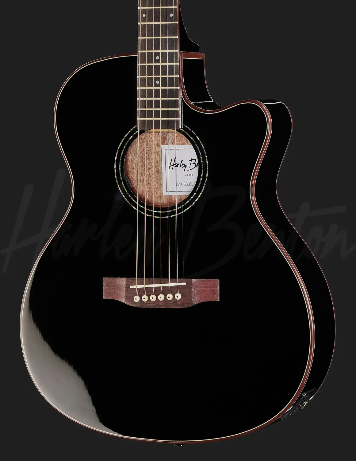 Harley Benton Custom Line EAX-500TL Westerngitarre Schwarz Tonabnehmer