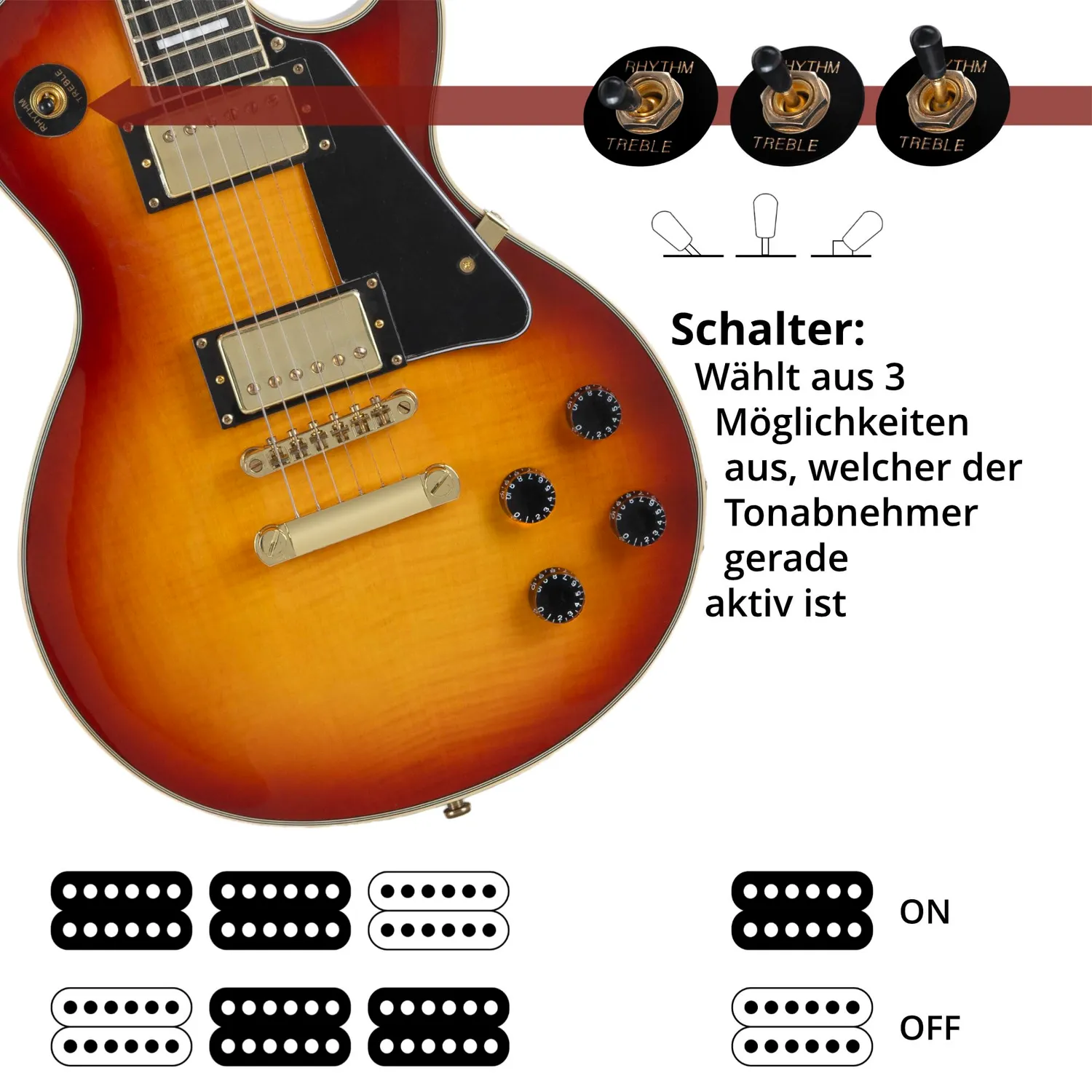 Rocktile Pro L-200OHB E-Gitarre Orange Honey Burst