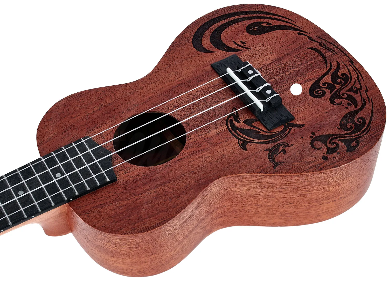 Harley Benton Kahuna-C Dolphin Ukulele Konzert Mahagoni Laser
