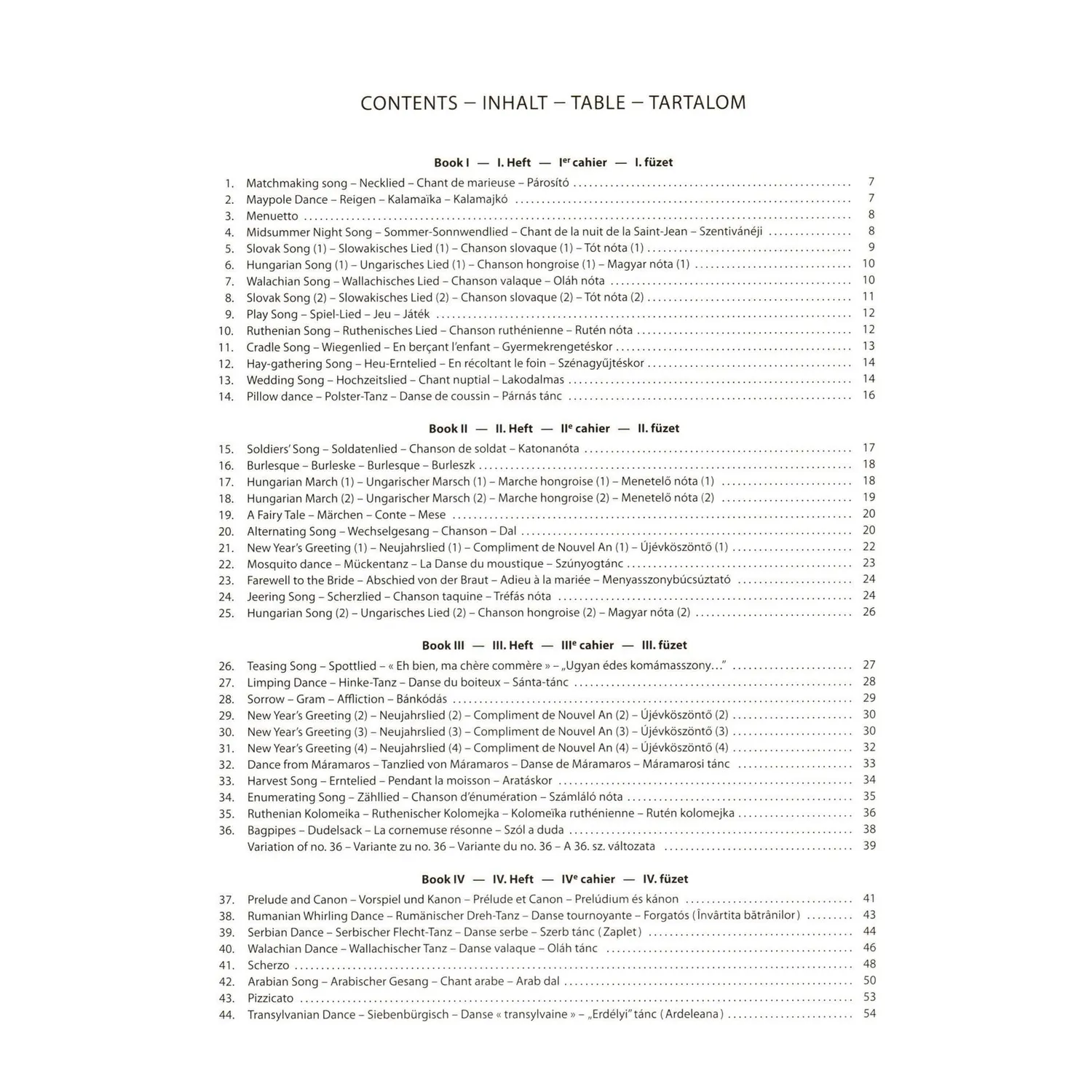 Bartók 44 Duette Noten 2 Violen mittelschwer EMB
