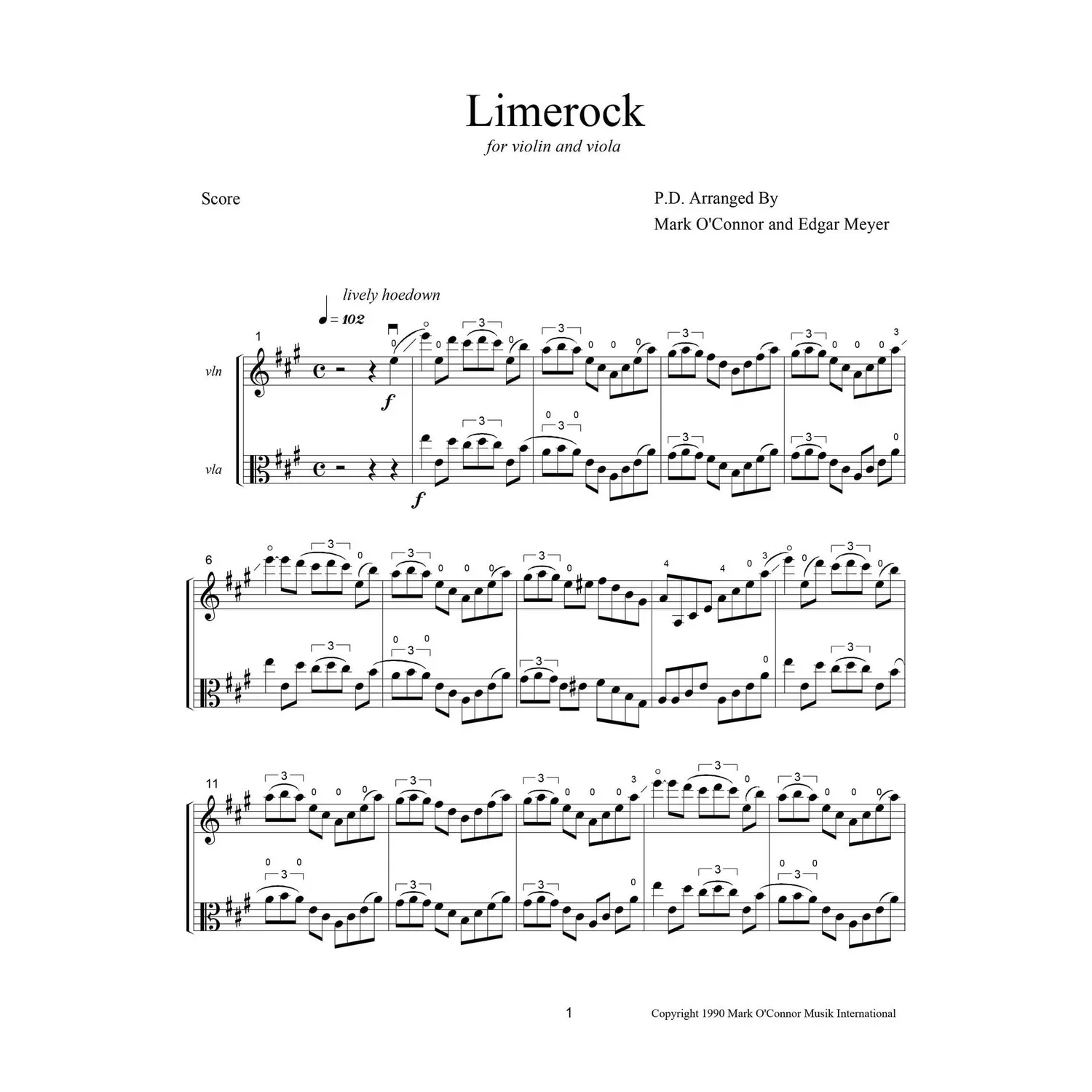 O'Connor Limerock Noten Violine Bratsche Download