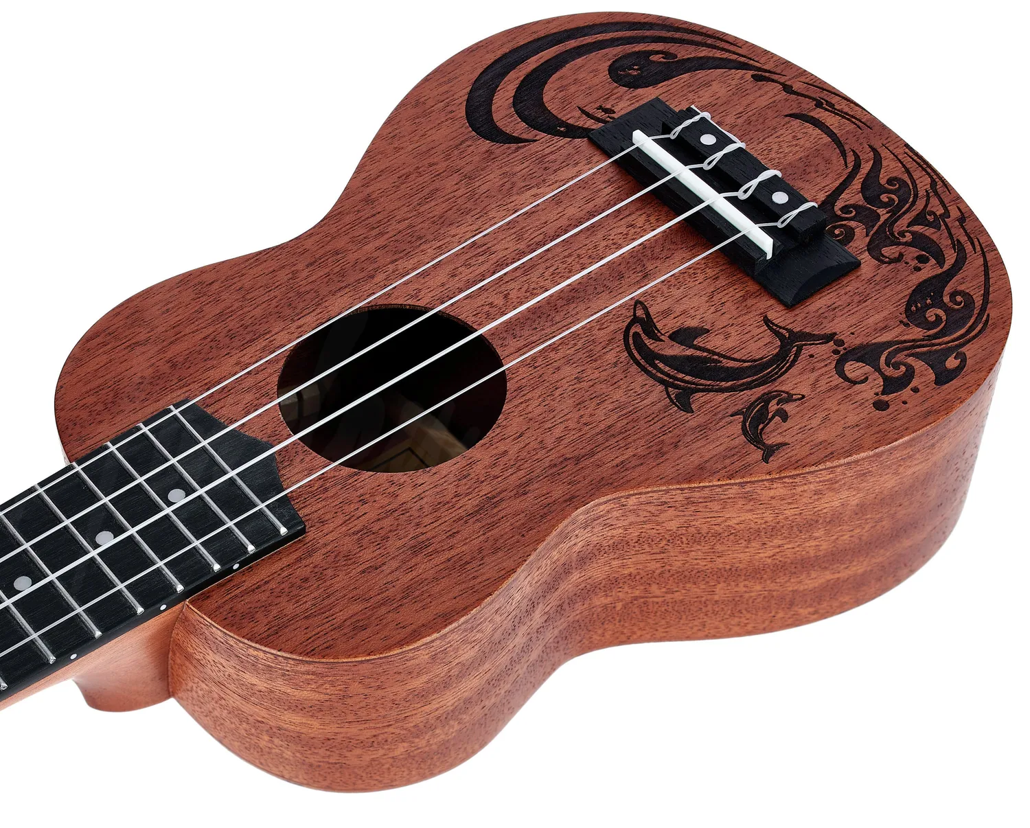 Harley Benton Standard Kahuna-S Dolphin Sopran-Ukulele Mahagoni
