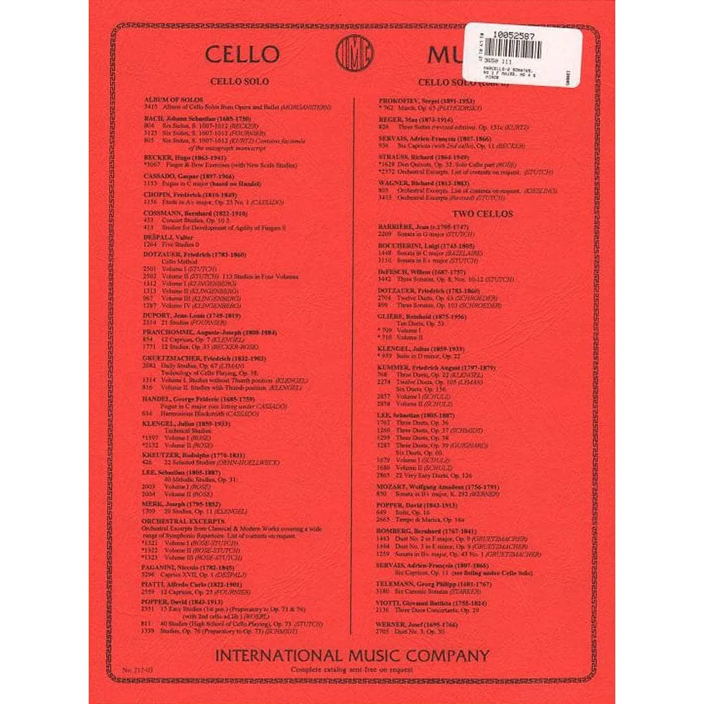 Shar Marcello 2 Sonaten Noten Cello Klavier F-Dur