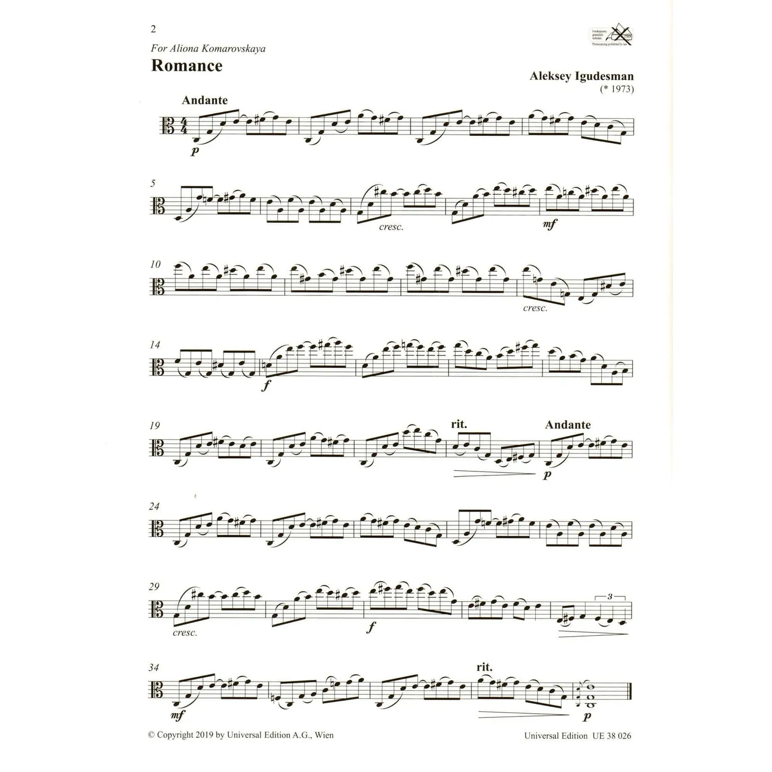 Igudesman Violamania Viola Solo Noten Universal Edition
