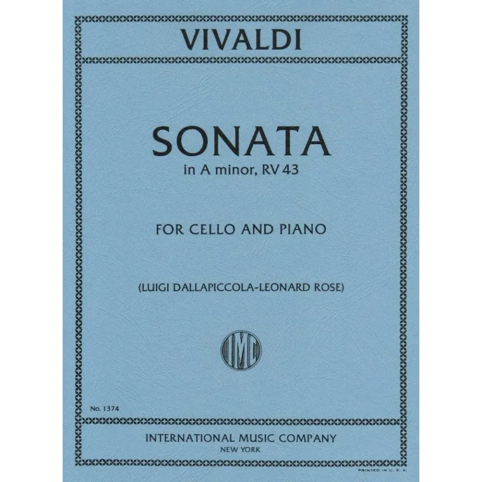 International Vivaldi Sonata a-Moll RV 43 Noten Cello leicht
